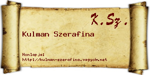 Kulman Szerafina névjegykártya